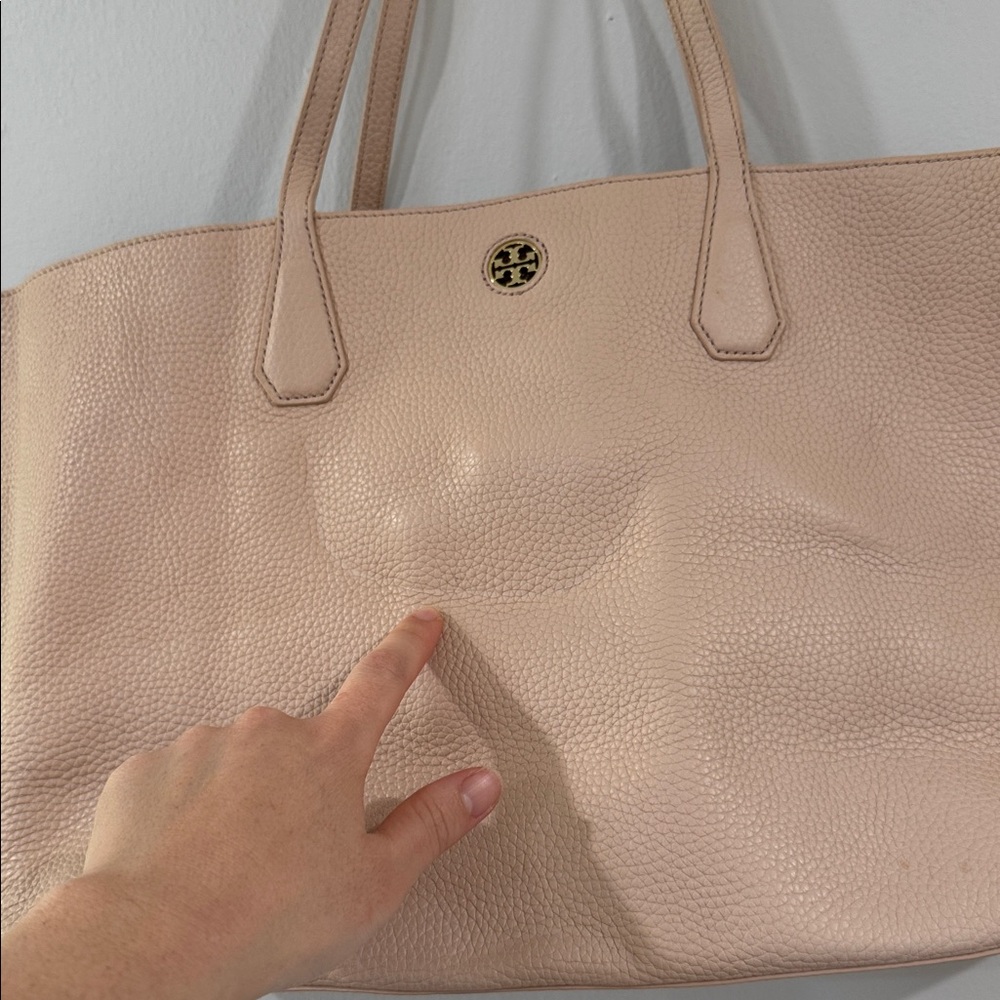 Tory Burch Perry leather Pebbled light Blush Pink Neutral Leather Tote - Picture 6 of 6
